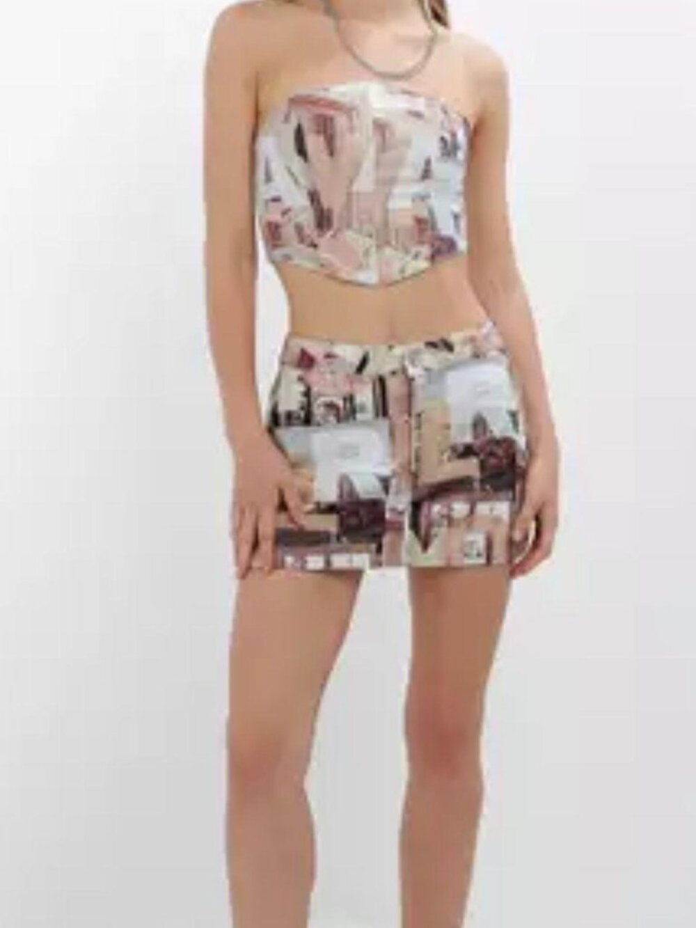 Peppermayo On the Edge Graphic Corset Bustier and Mini Skirt Set
